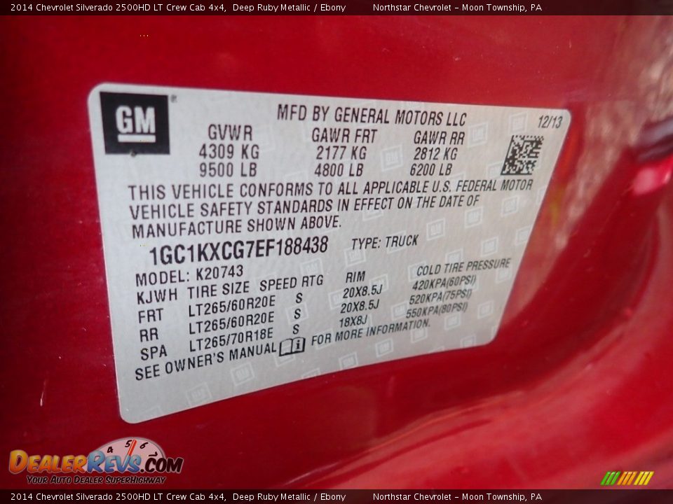 2014 Chevrolet Silverado 2500HD LT Crew Cab 4x4 Deep Ruby Metallic / Ebony Photo #14