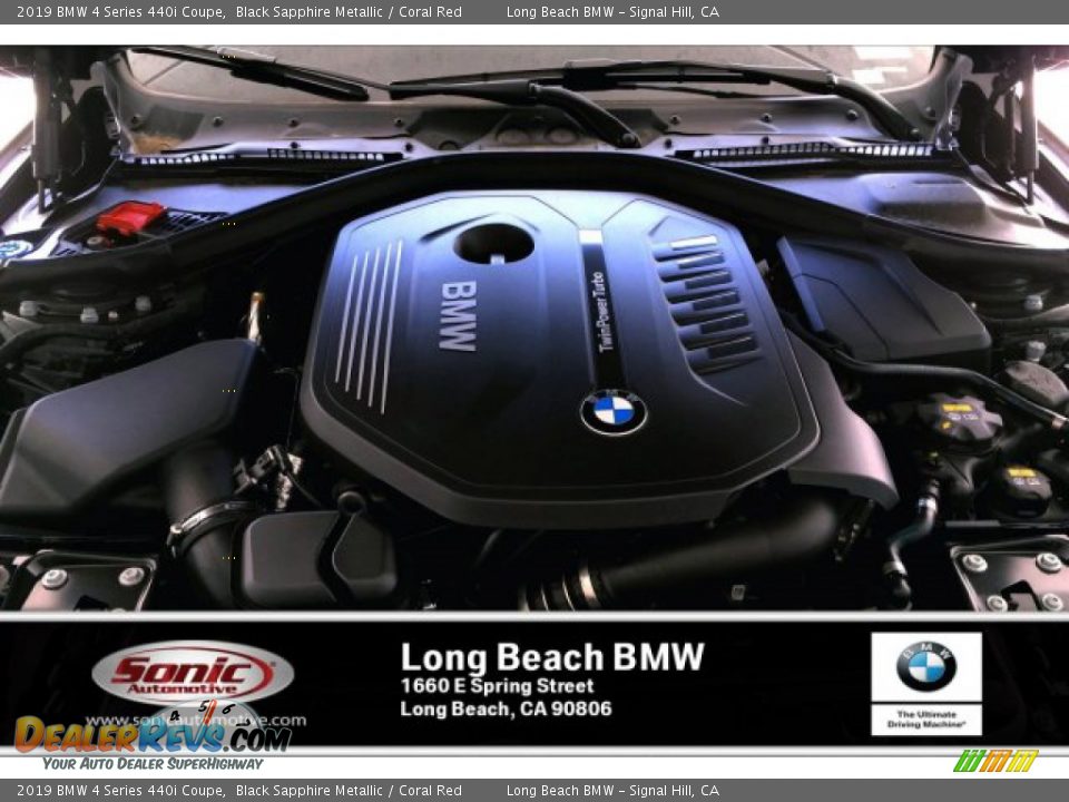 2019 BMW 4 Series 440i Coupe Black Sapphire Metallic / Coral Red Photo #8
