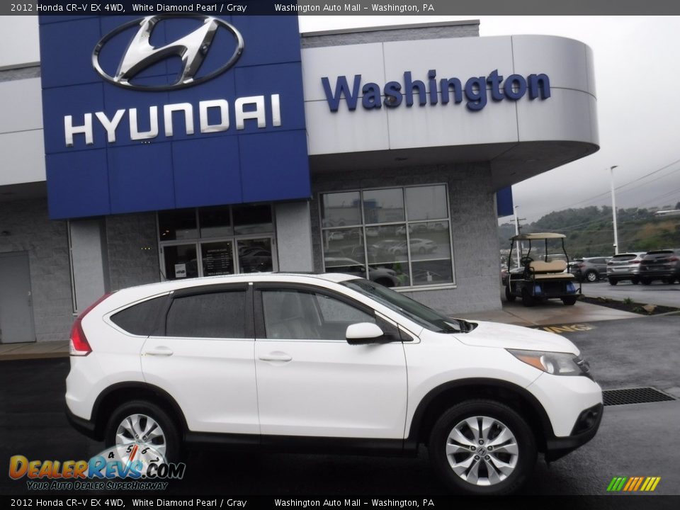 2012 Honda CR-V EX 4WD White Diamond Pearl / Gray Photo #2