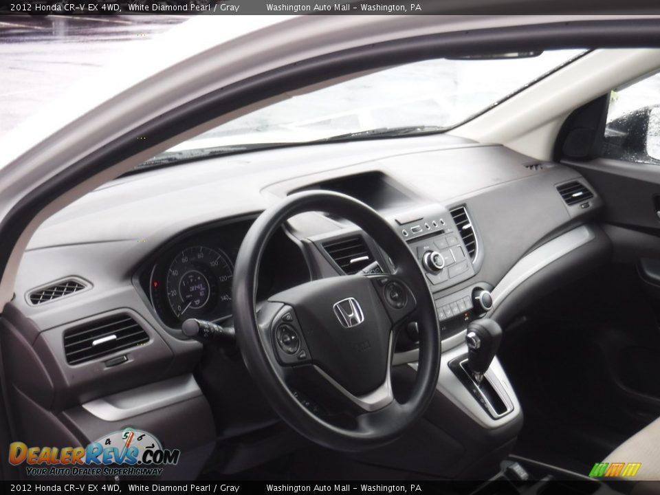 2012 Honda CR-V EX 4WD White Diamond Pearl / Gray Photo #14