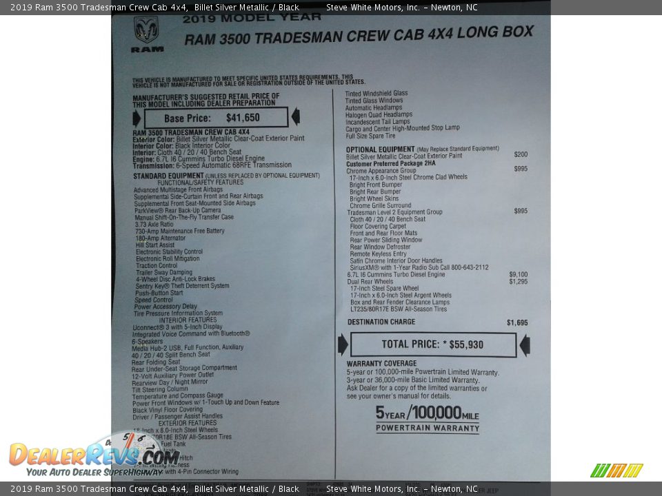 2019 Ram 3500 Tradesman Crew Cab 4x4 Billet Silver Metallic / Black Photo #29