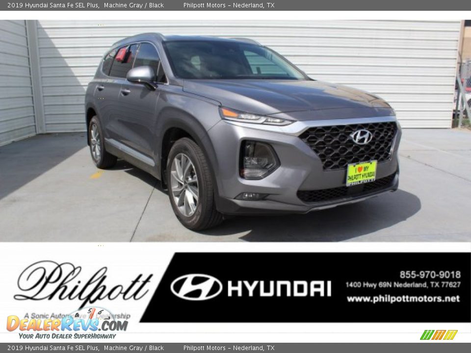 2019 Hyundai Santa Fe SEL Plus Machine Gray / Black Photo #1