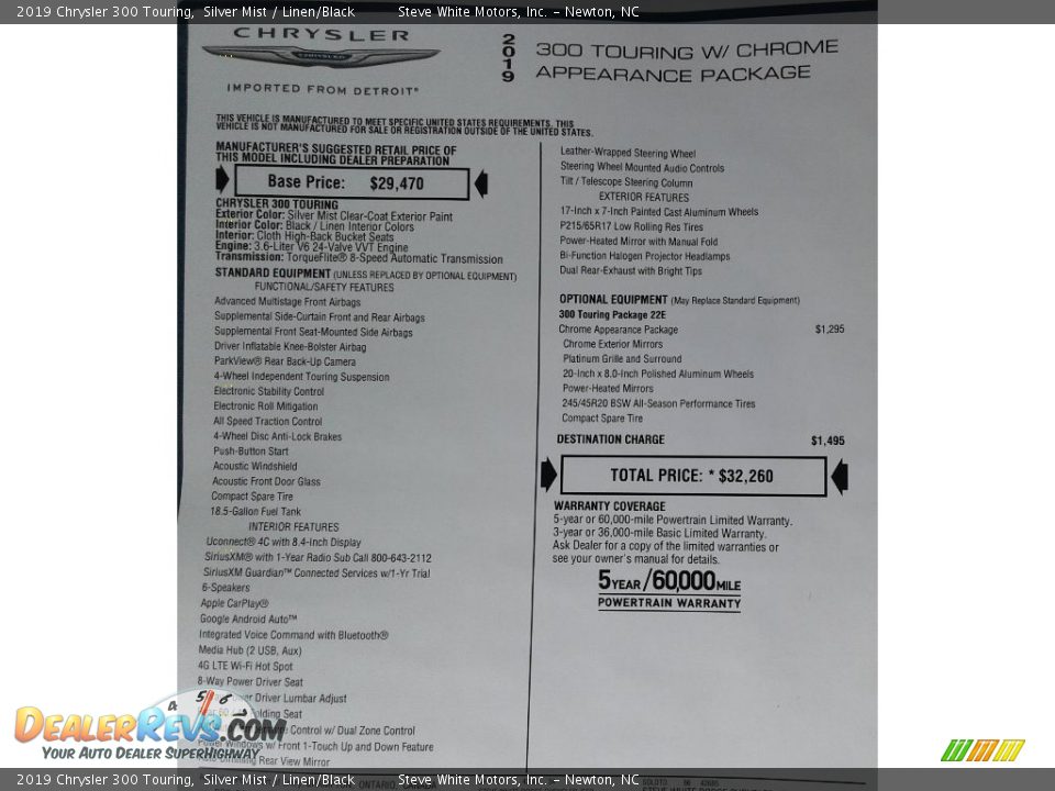 2019 Chrysler 300 Touring Silver Mist / Linen/Black Photo #32