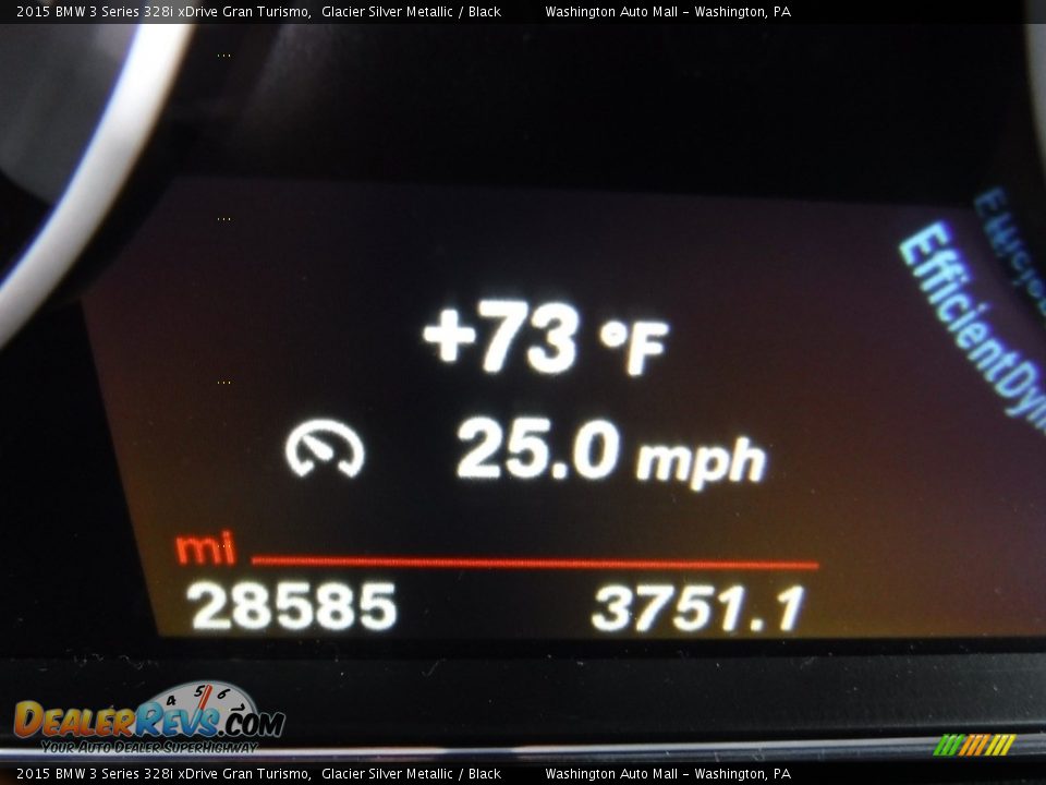 2015 BMW 3 Series 328i xDrive Gran Turismo Glacier Silver Metallic / Black Photo #32