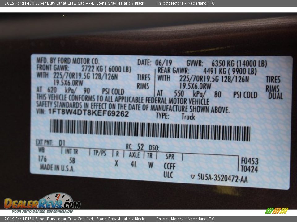 2019 Ford F450 Super Duty Lariat Crew Cab 4x4 Stone Gray Metallic / Black Photo #25