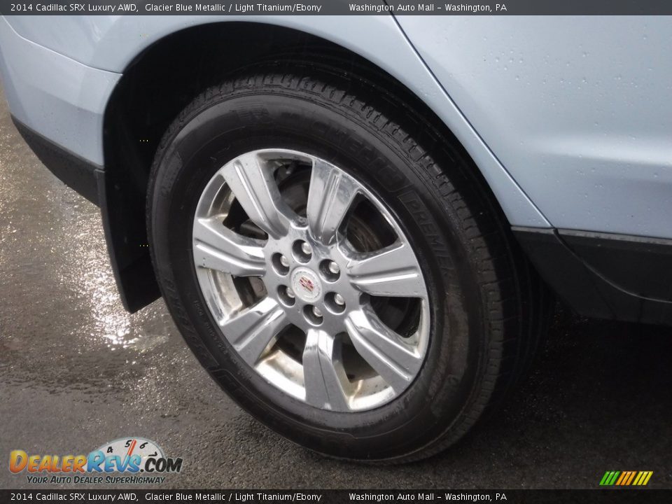 2014 Cadillac SRX Luxury AWD Glacier Blue Metallic / Light Titanium/Ebony Photo #3