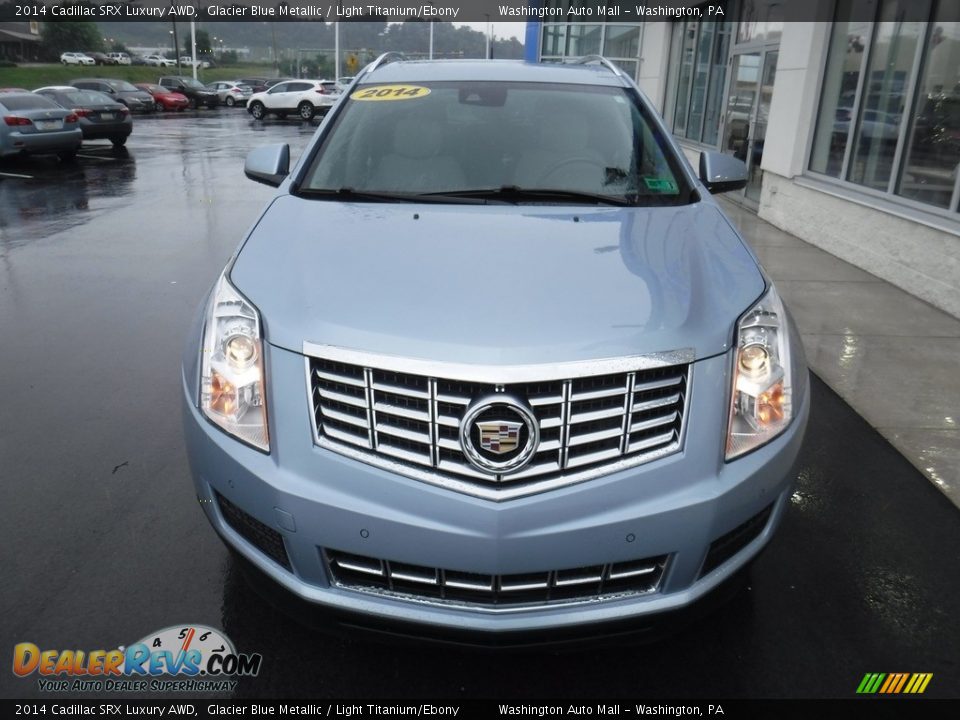 2014 Cadillac SRX Luxury AWD Glacier Blue Metallic / Light Titanium/Ebony Photo #5