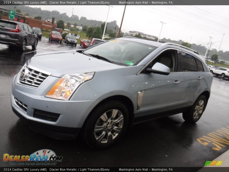 2014 Cadillac SRX Luxury AWD Glacier Blue Metallic / Light Titanium/Ebony Photo #6