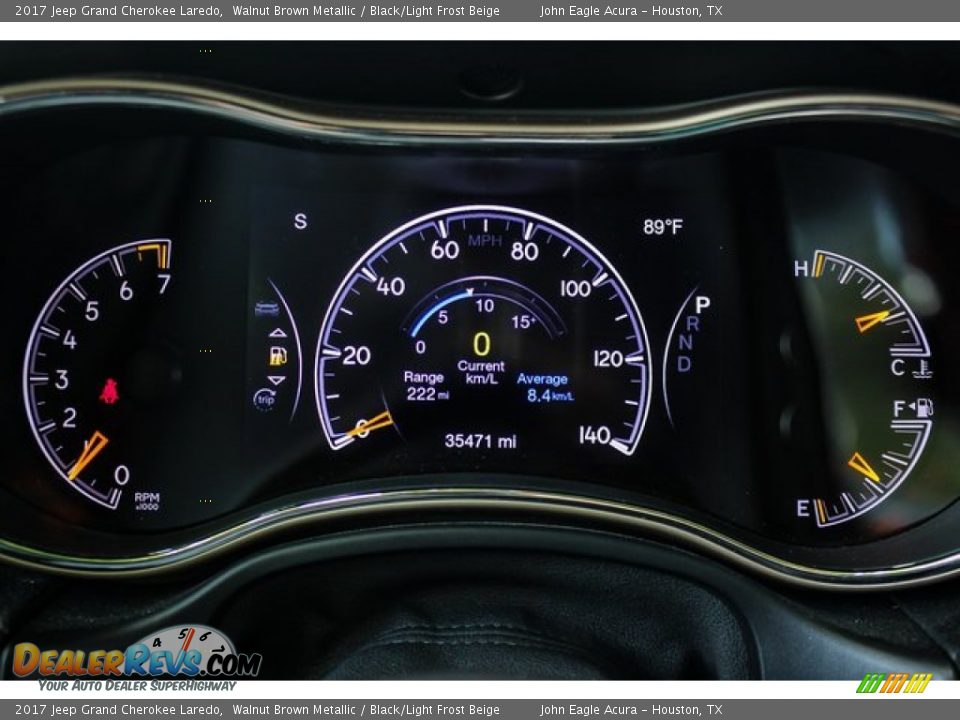 2017 Jeep Grand Cherokee Laredo Walnut Brown Metallic / Black/Light Frost Beige Photo #32
