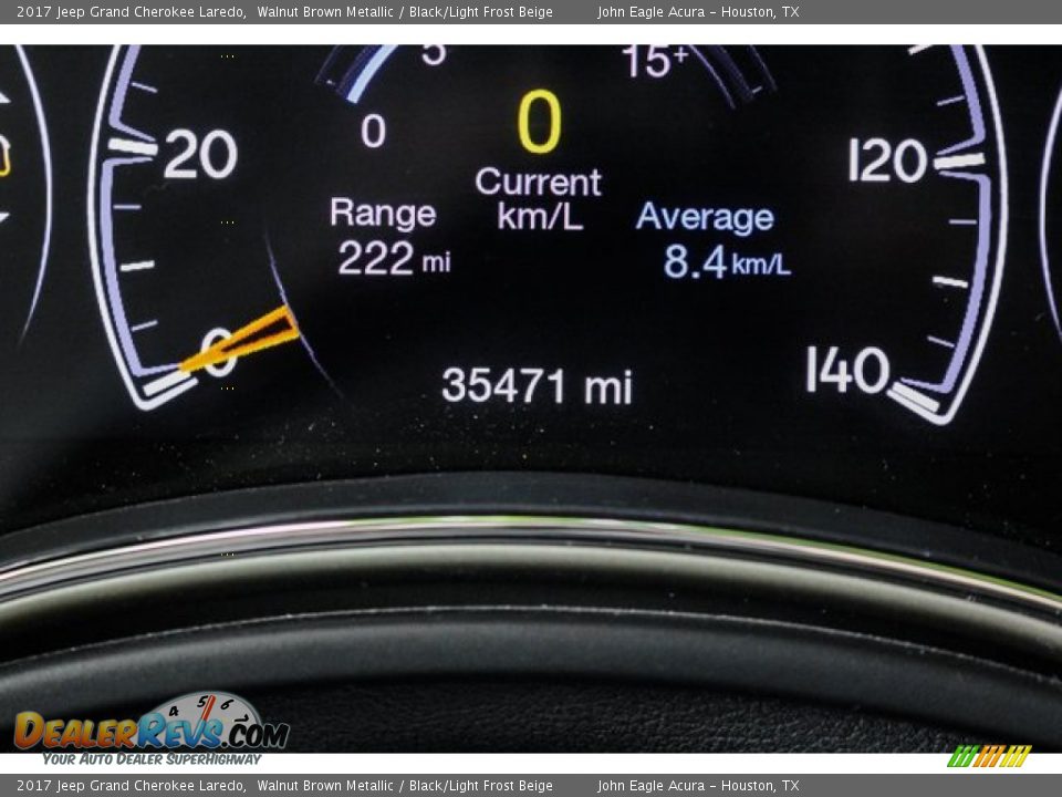 2017 Jeep Grand Cherokee Laredo Walnut Brown Metallic / Black/Light Frost Beige Photo #33
