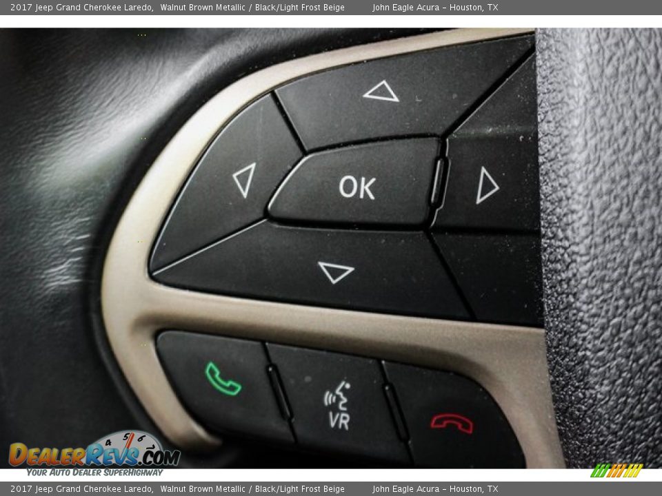2017 Jeep Grand Cherokee Laredo Walnut Brown Metallic / Black/Light Frost Beige Photo #35