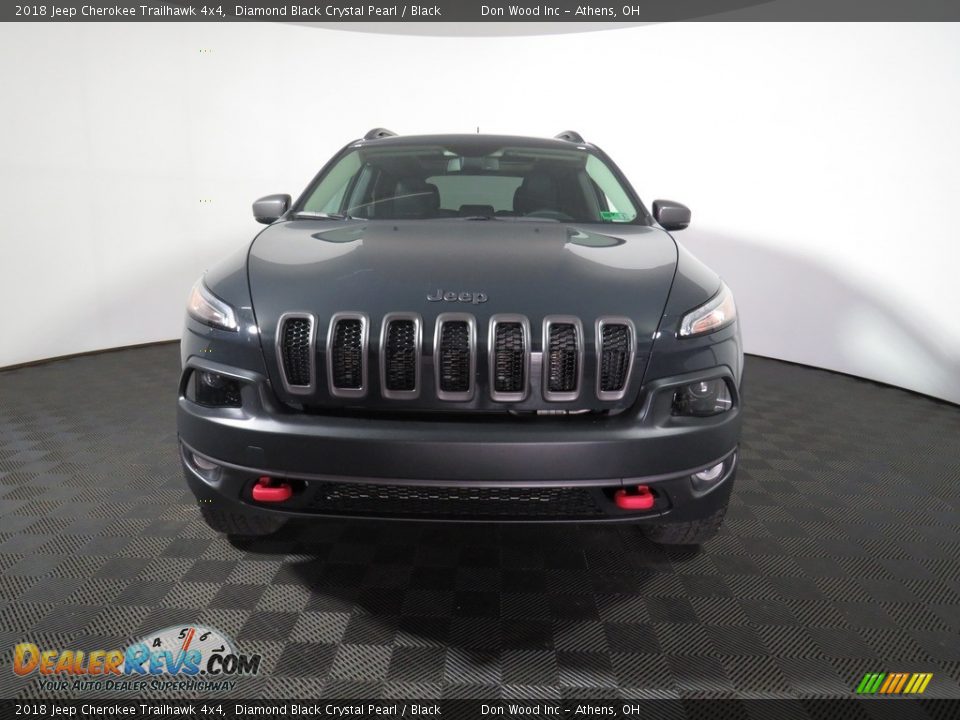 2018 Jeep Cherokee Trailhawk 4x4 Diamond Black Crystal Pearl / Black Photo #5