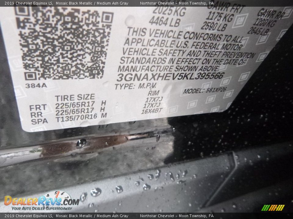 2019 Chevrolet Equinox LS Mosaic Black Metallic / Medium Ash Gray Photo #16