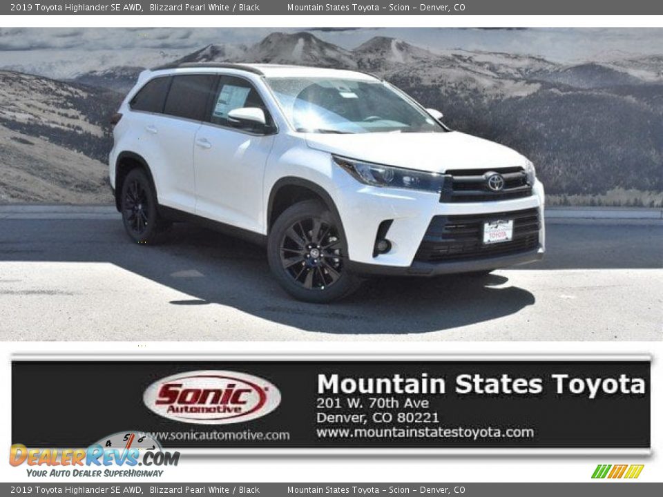 2019 Toyota Highlander SE AWD Blizzard Pearl White / Black Photo #1