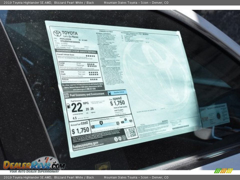 2019 Toyota Highlander SE AWD Blizzard Pearl White / Black Photo #12