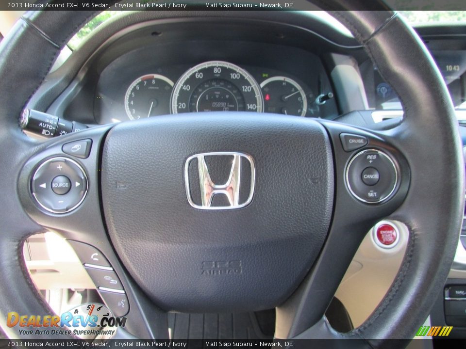 2013 Honda Accord EX-L V6 Sedan Crystal Black Pearl / Ivory Photo #11