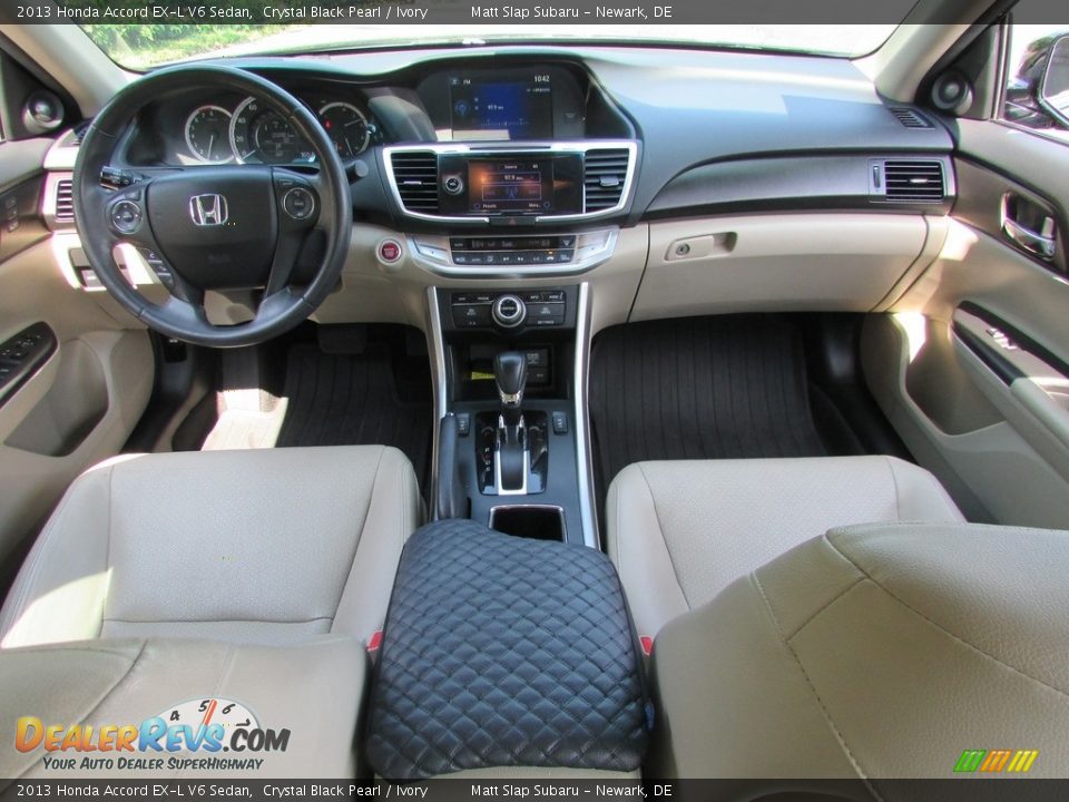 2013 Honda Accord EX-L V6 Sedan Crystal Black Pearl / Ivory Photo #25