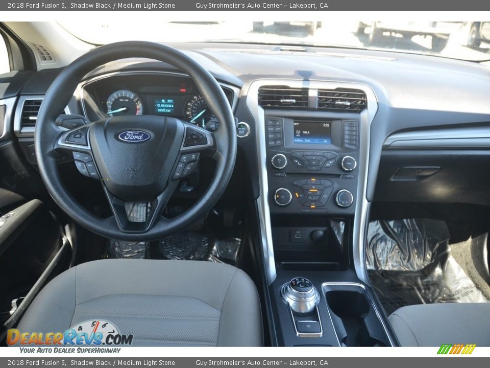 2018 Ford Fusion S Shadow Black / Medium Light Stone Photo #7