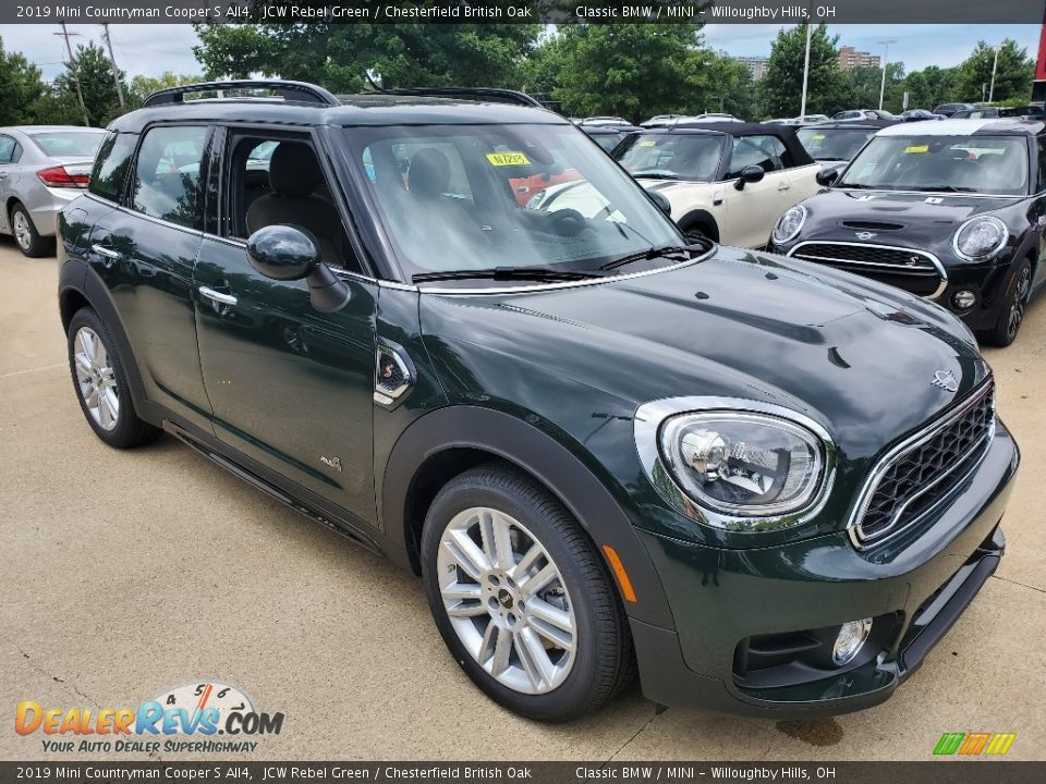 2019 Mini Countryman Cooper S All4 JCW Rebel Green / Chesterfield British Oak Photo #1