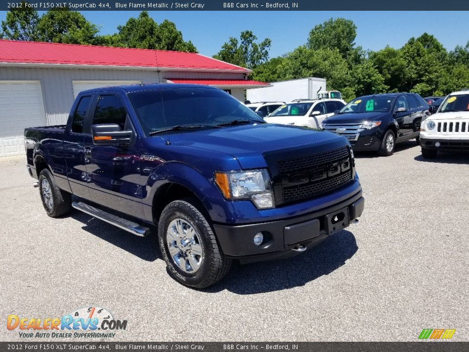 2012 Ford F150 XLT SuperCab 4x4 Blue Flame Metallic / Steel Gray Photo #3