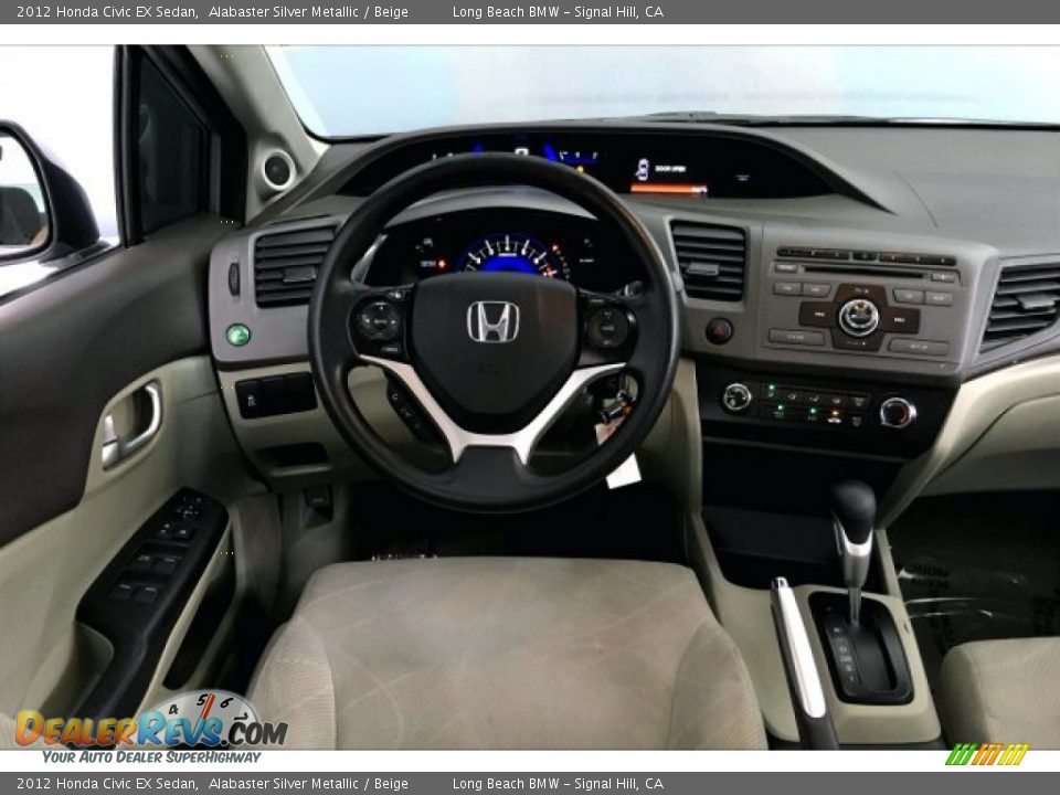 2012 Honda Civic EX Sedan Alabaster Silver Metallic / Beige Photo #4