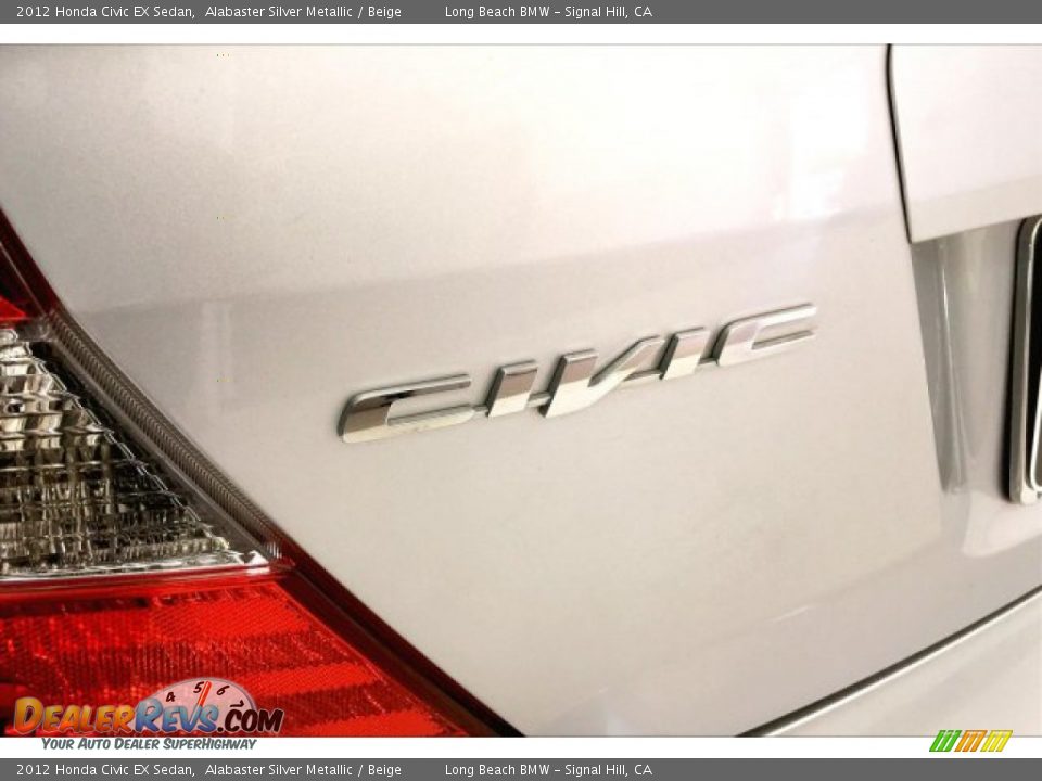 2012 Honda Civic EX Sedan Alabaster Silver Metallic / Beige Photo #7