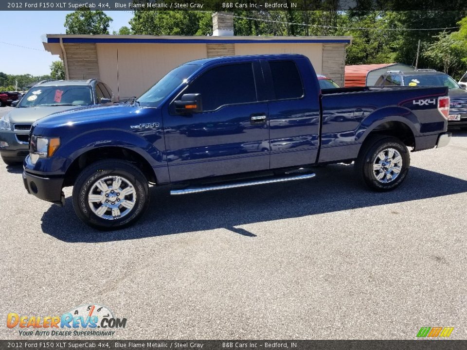 2012 Ford F150 XLT SuperCab 4x4 Blue Flame Metallic / Steel Gray Photo #11