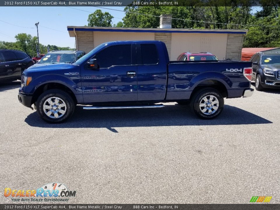 2012 Ford F150 XLT SuperCab 4x4 Blue Flame Metallic / Steel Gray Photo #12