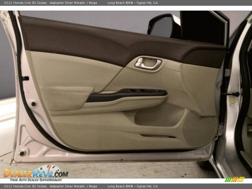 2012 Honda Civic EX Sedan Alabaster Silver Metallic / Beige Photo #20
