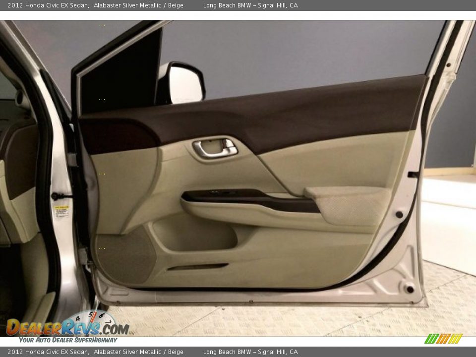 2012 Honda Civic EX Sedan Alabaster Silver Metallic / Beige Photo #25