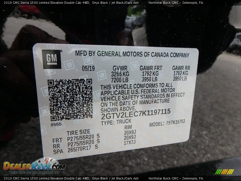 2019 GMC Sierra 1500 Limited Elevation Double Cab 4WD Onyx Black / Jet Black/Dark Ash Photo #16