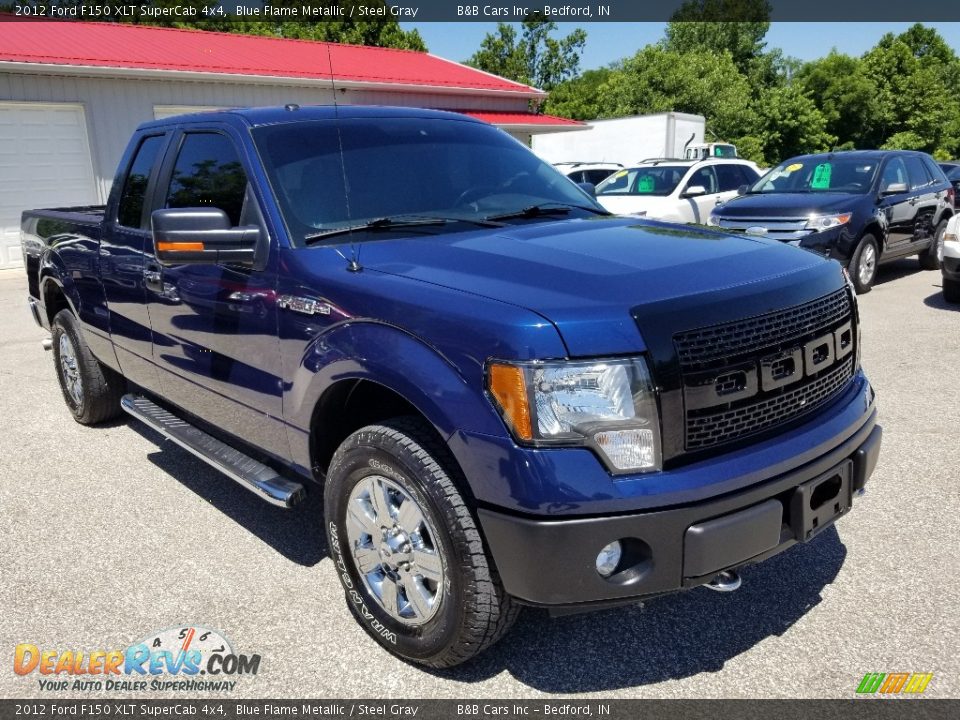 2012 Ford F150 XLT SuperCab 4x4 Blue Flame Metallic / Steel Gray Photo #33