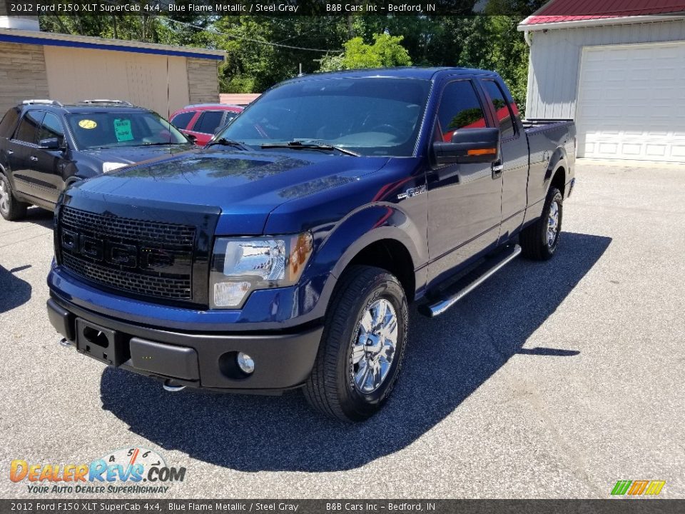 2012 Ford F150 XLT SuperCab 4x4 Blue Flame Metallic / Steel Gray Photo #34