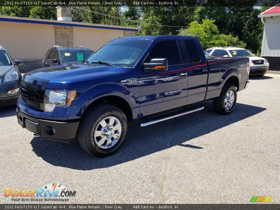 2012 Ford F150 XLT SuperCab 4x4 Blue Flame Metallic / Steel Gray Photo #35