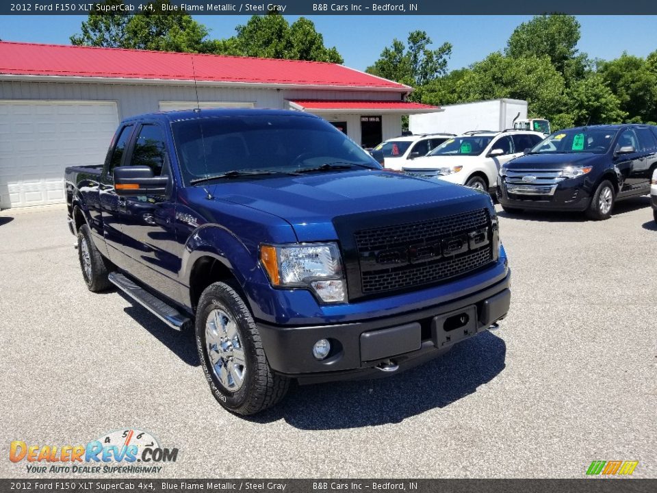 2012 Ford F150 XLT SuperCab 4x4 Blue Flame Metallic / Steel Gray Photo #36