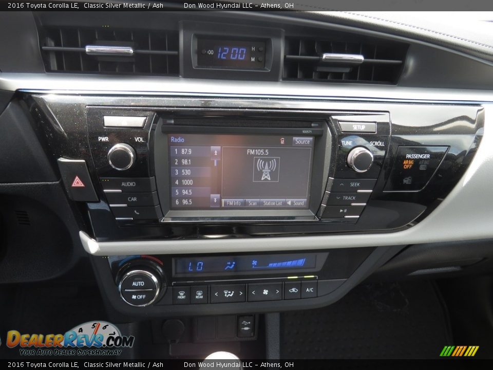 2016 Toyota Corolla LE Classic Silver Metallic / Ash Photo #36