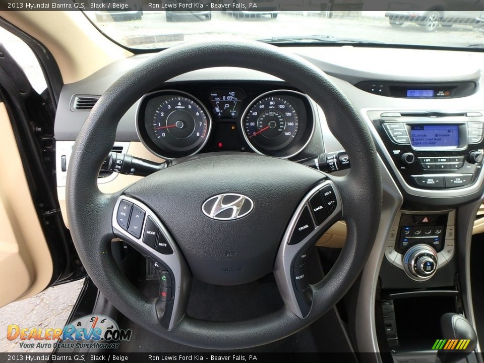 2013 Hyundai Elantra GLS Black / Beige Photo #16