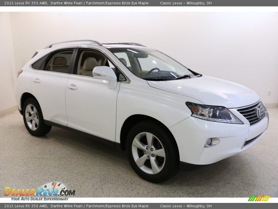 2013 Lexus RX 350 AWD Starfire White Pearl / Parchment/Espresso Birds Eye Maple Photo #1