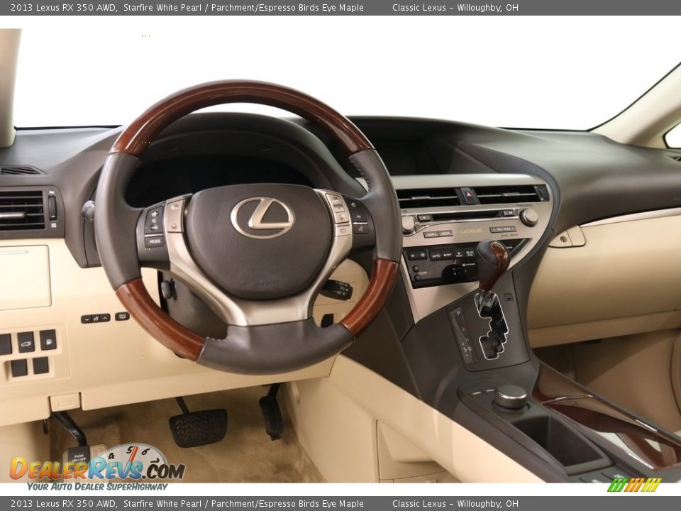 2013 Lexus RX 350 AWD Starfire White Pearl / Parchment/Espresso Birds Eye Maple Photo #6