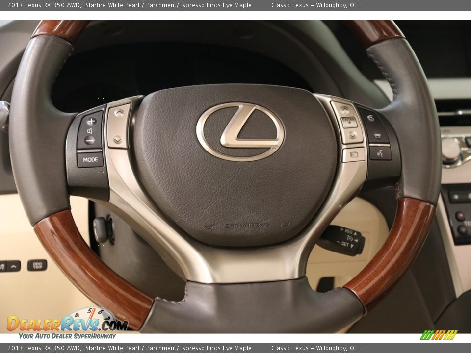 2013 Lexus RX 350 AWD Starfire White Pearl / Parchment/Espresso Birds Eye Maple Photo #7