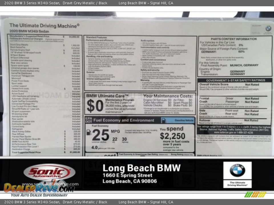 2020 BMW 3 Series M340i Sedan Dravit Grey Metallic / Black Photo #10