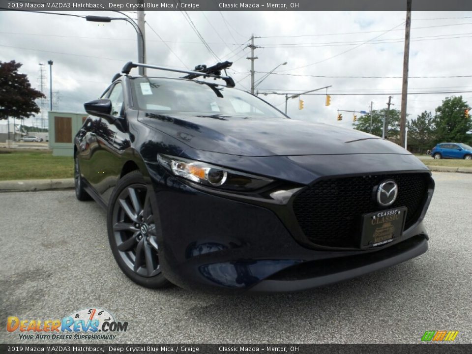 2019 Mazda MAZDA3 Hatchback Deep Crystal Blue Mica / Greige Photo #1