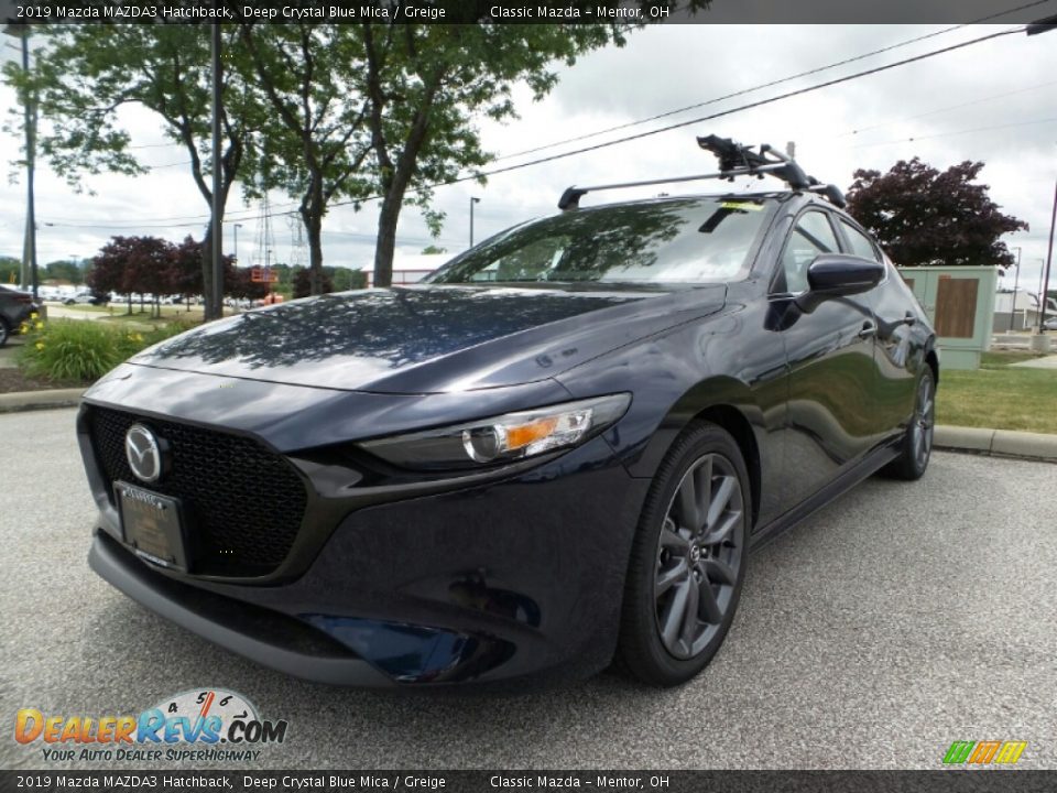 2019 Mazda MAZDA3 Hatchback Deep Crystal Blue Mica / Greige Photo #3