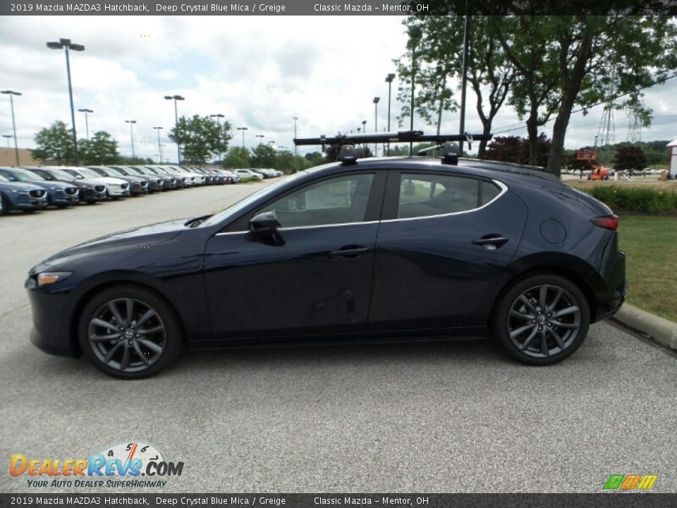 2019 Mazda MAZDA3 Hatchback Deep Crystal Blue Mica / Greige Photo #4