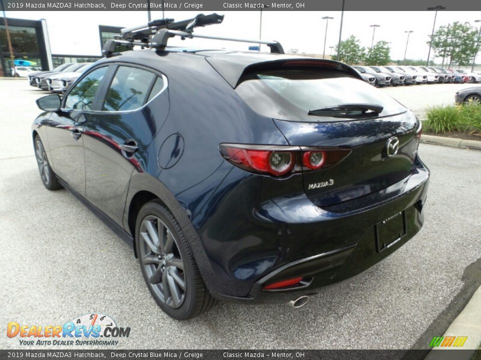 2019 Mazda MAZDA3 Hatchback Deep Crystal Blue Mica / Greige Photo #5