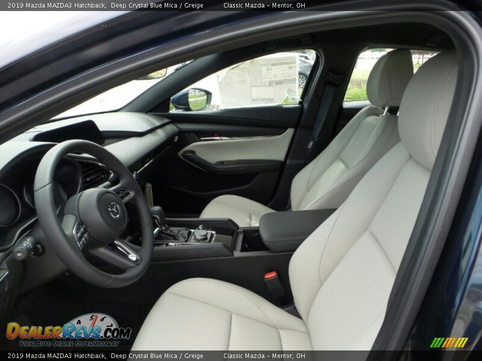 2019 Mazda MAZDA3 Hatchback Deep Crystal Blue Mica / Greige Photo #8