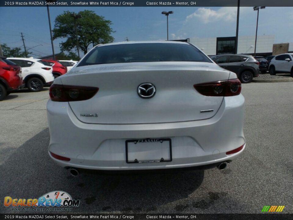 2019 Mazda MAZDA3 Select Sedan Snowflake White Pearl Mica / Greige Photo #5