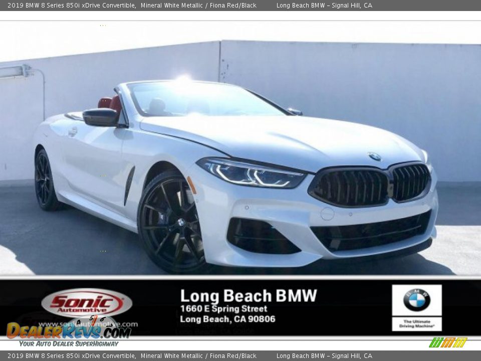 2019 BMW 8 Series 850i xDrive Convertible Mineral White Metallic / Fiona Red/Black Photo #1