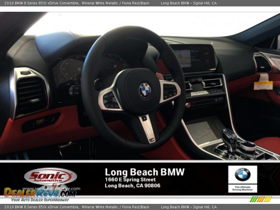 2019 BMW 8 Series 850i xDrive Convertible Mineral White Metallic / Fiona Red/Black Photo #4