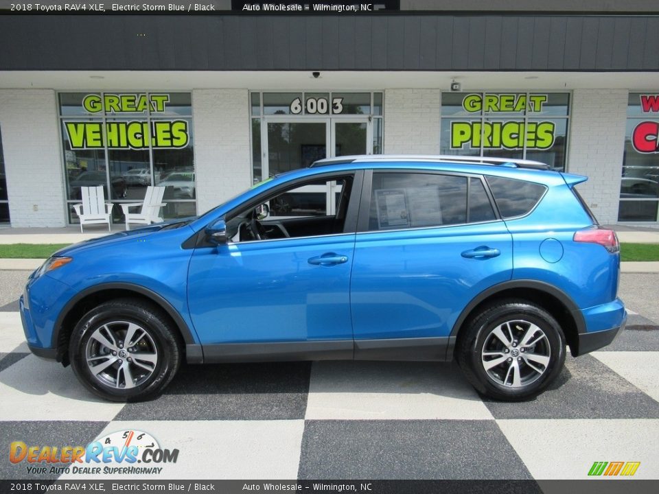 2018 Toyota RAV4 XLE Electric Storm Blue / Black Photo #1